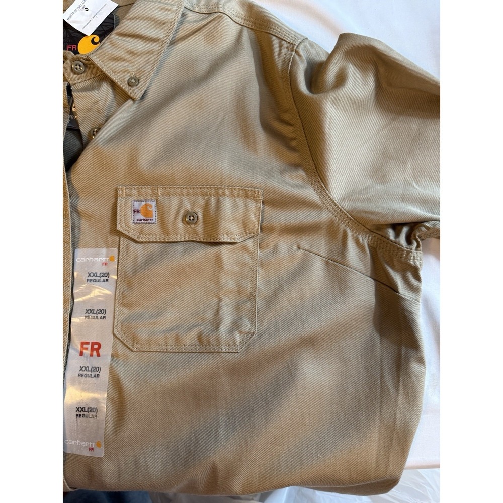 NWT Women's Khaki Carhartt Flame Resistant CAT 2 Long Sleeve Shirt Size 2XL. - Picture 10 of 10